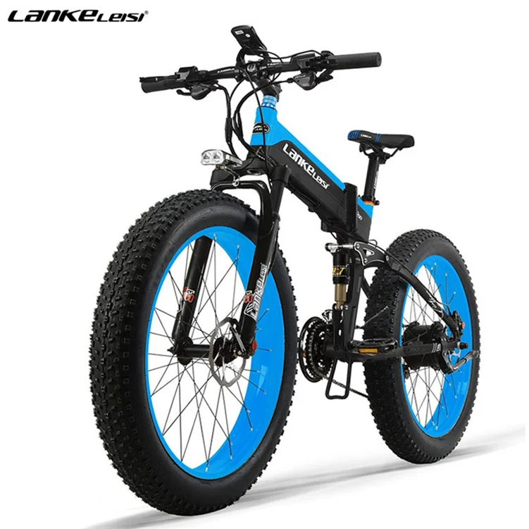LANKELEISI T750PLUS 26 дюймов складной портативный Электрический велосипед велосипедная амортизационная вилка для велосипеда 48v14.5ah литиевая батарея 1000 Вт горный