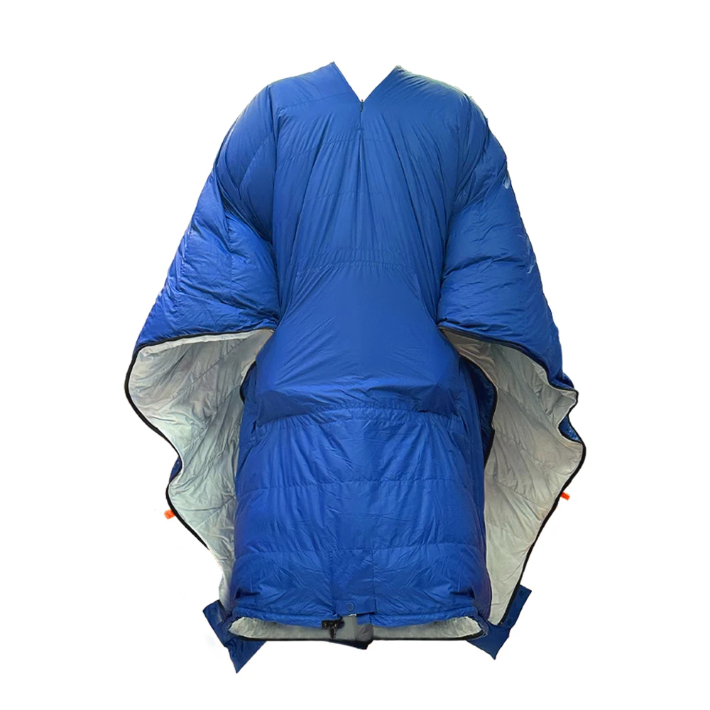 High Quality Nylon Ripstop Waterproof Pluffy Down Sleeping Bag for Adults Used As Cloak Outdoor Camping Hiking