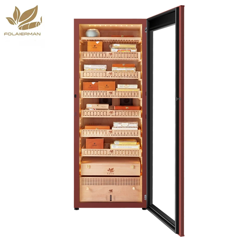 Высокое качество закаленное стекло Электрический сигар хьюмидор чехол с контролем влажности и WIFI app