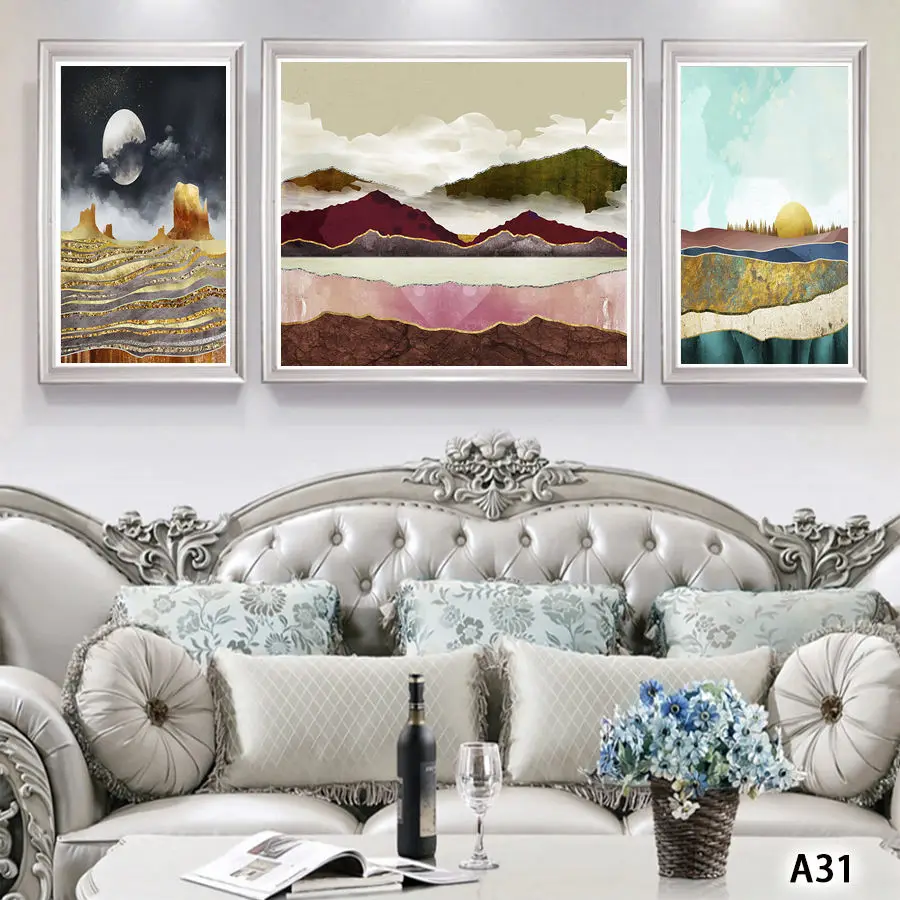 Hot Sell 3 Panel Modern Wall Canvas Deer Flamingo Peacock Animal Picture Wall Painting Artwork Home Decorative Modular Pictures