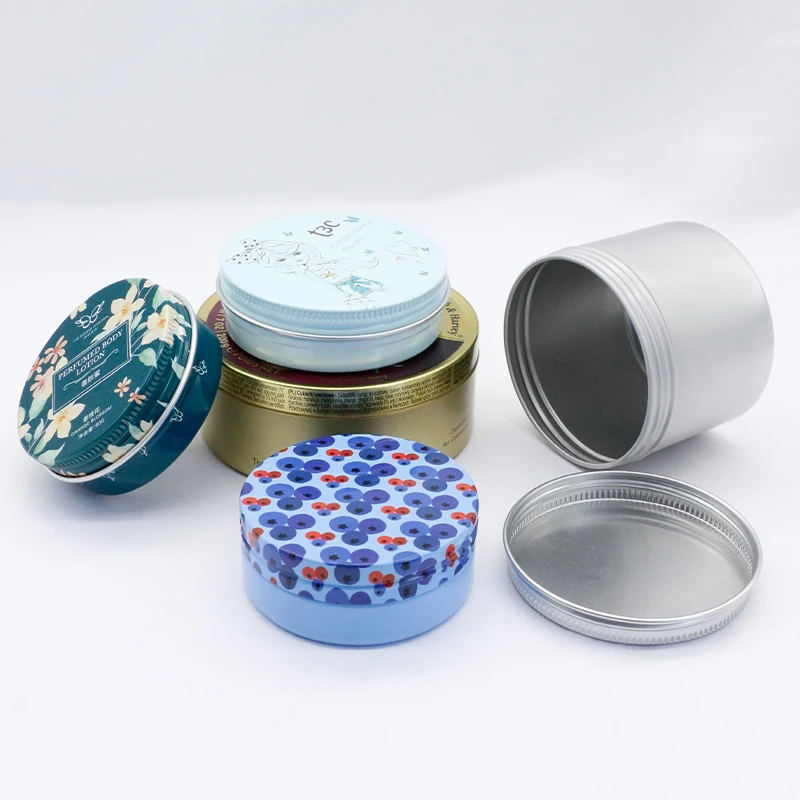 Factory Price 30g 40g 50g Custom Lip Balm Empty Eye Shadow Metal Tins Container Aluminum Cream Cosmetic Jar with Aluminum Lid