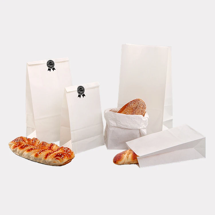 OEM food grade paper bag for packing bread fried chicken food bag with food grade greaseproof paper