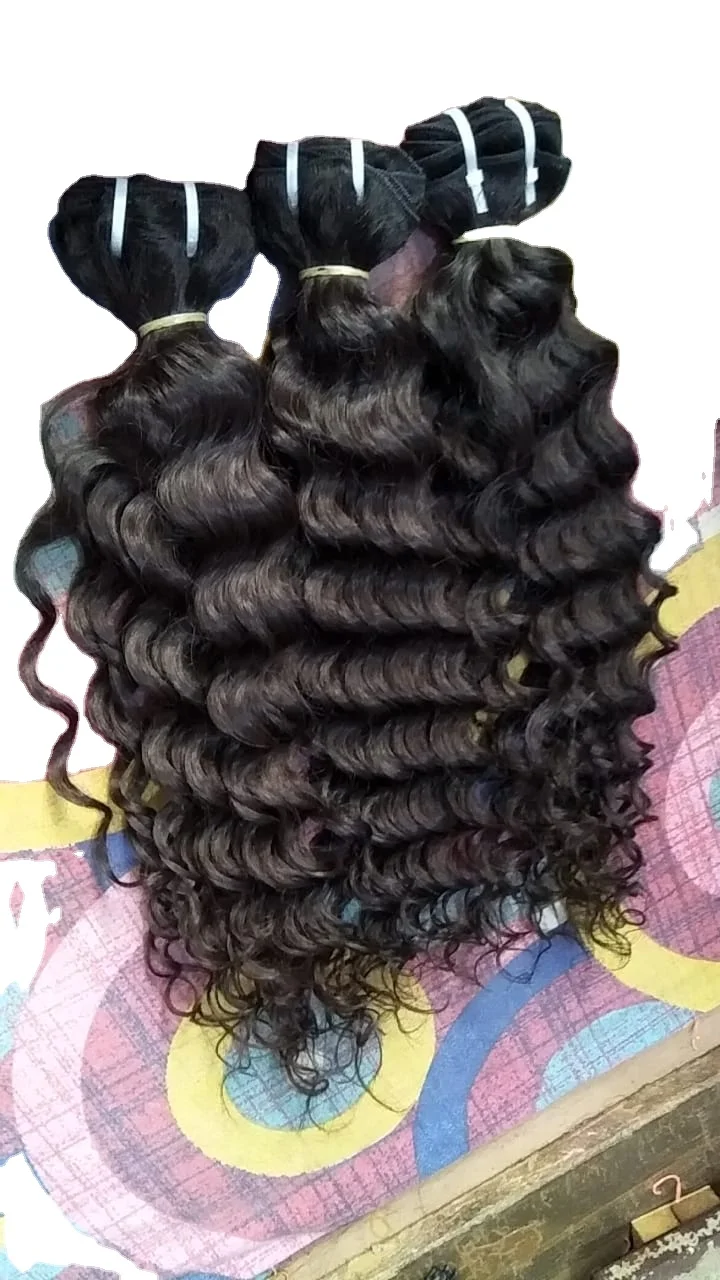 Water Curly Raw Virgin Hair Bundle / Curly Remy Human Hair Extension Indian Remy Hair Kinky Curls Hairstyle