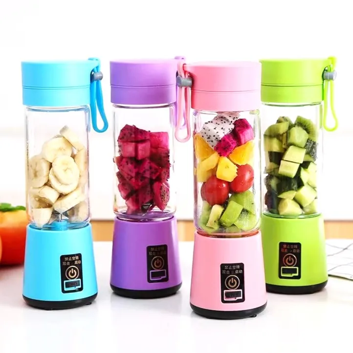 380 ml 3 in 1 4in1 Mini Portable Cordless Electric USB Bottle Orange Fresh Juicer Blender 4 Blenders Juicers