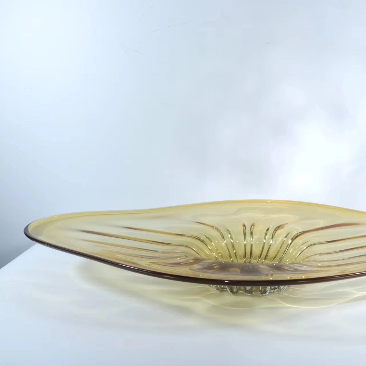 Coastal Glass Serving Tray for Home Decor Large Rectangular Wood and Gold Tray for Food and Decoration Elegant Packaging