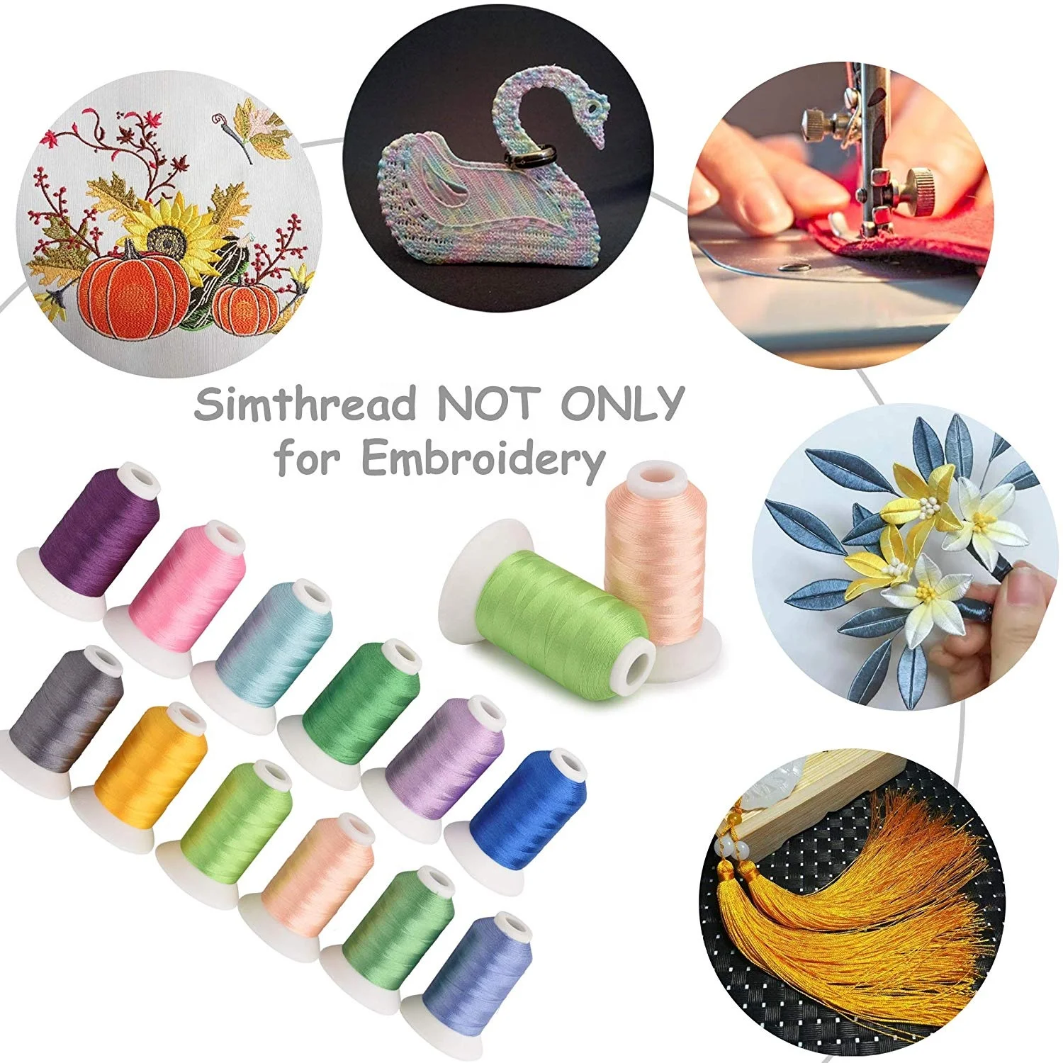  Новый производитель Simthread 100% полиэфирная швейная нить машинная