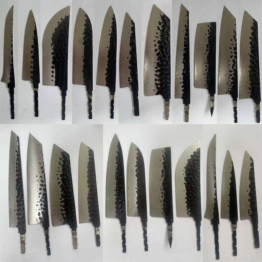 3 Ply steel Kiritsuke knife blade blank Damascus Gyuto chef knife Custom Clad steel cleaver butcher boning knife blade only