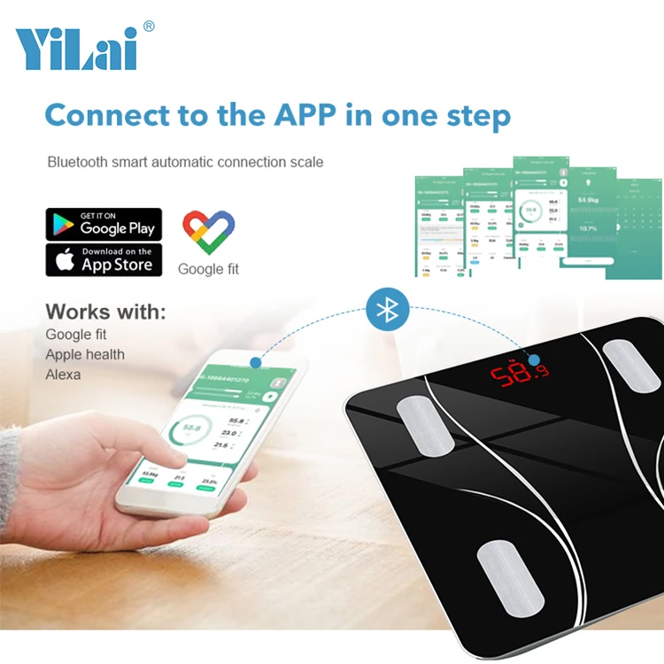 High Quality Glass bathroom Electronic Digital Body Fat Scale Smart BMI Personal Weighing Body Fat Weight Scale