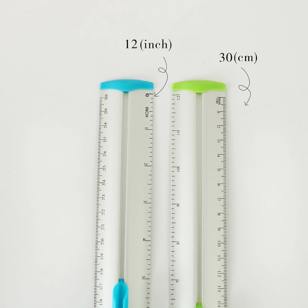 Manufacturers customized wholesale Pen clip straight ruler inch cm double scale 30cm aluminum ruler