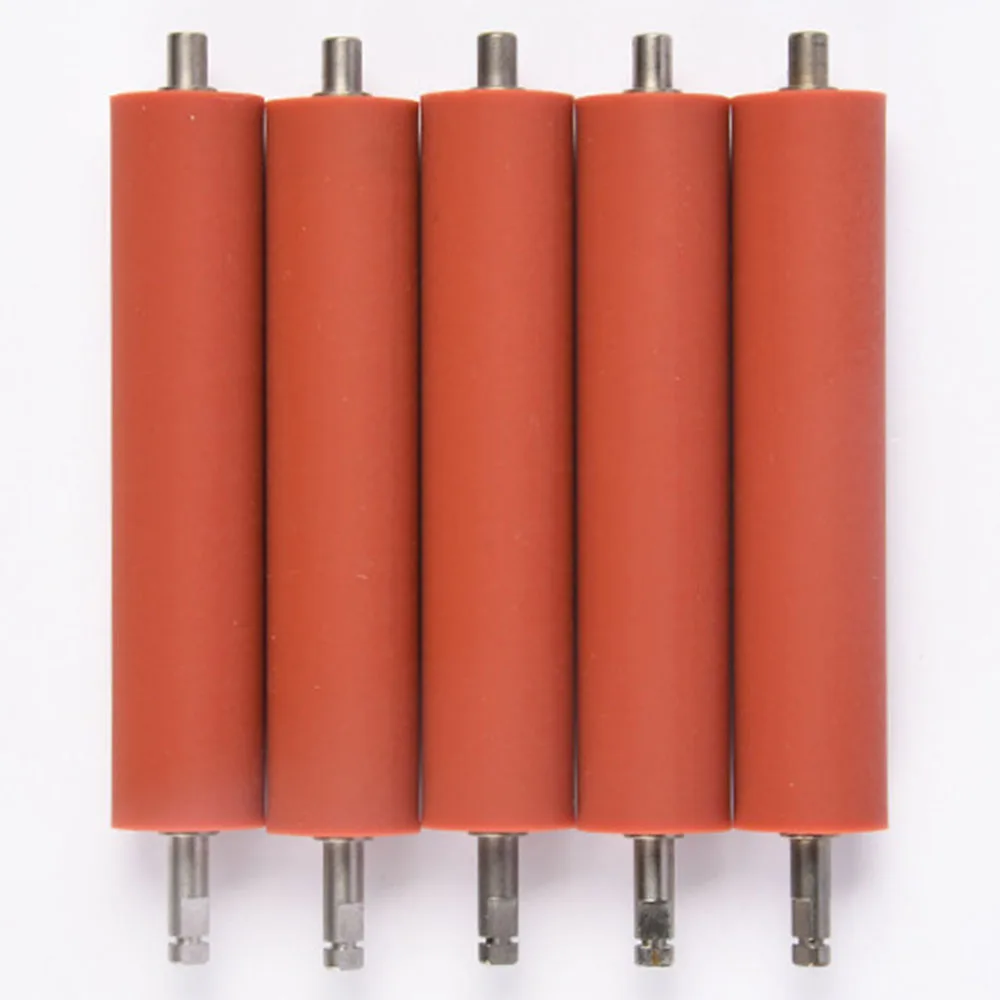 OEM High Precision Printer Stainless SUS 303 Platen Shaft Silicone Rubber Roller Supplier For Printing Machine