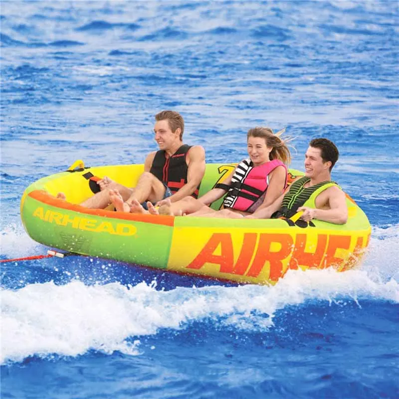 Oem custom for 2 3 4 Person Comfortable Backrest Water Sport Fying Boat Ski Inflatable Towable Tube boat