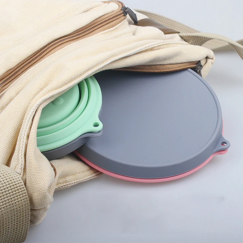 INS Amazon Hot Customized Logo Food Grade Outdoor Travel Foldable Food Bowl with Lid