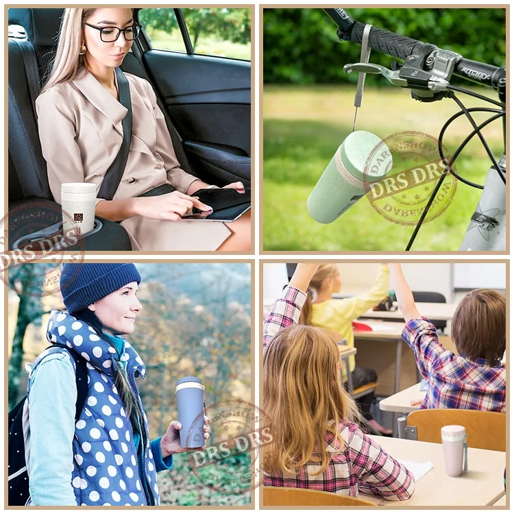 Custom Eco Friendly 300ml Biodegradable Plastic Wheat Straw Fiber Water Bottle