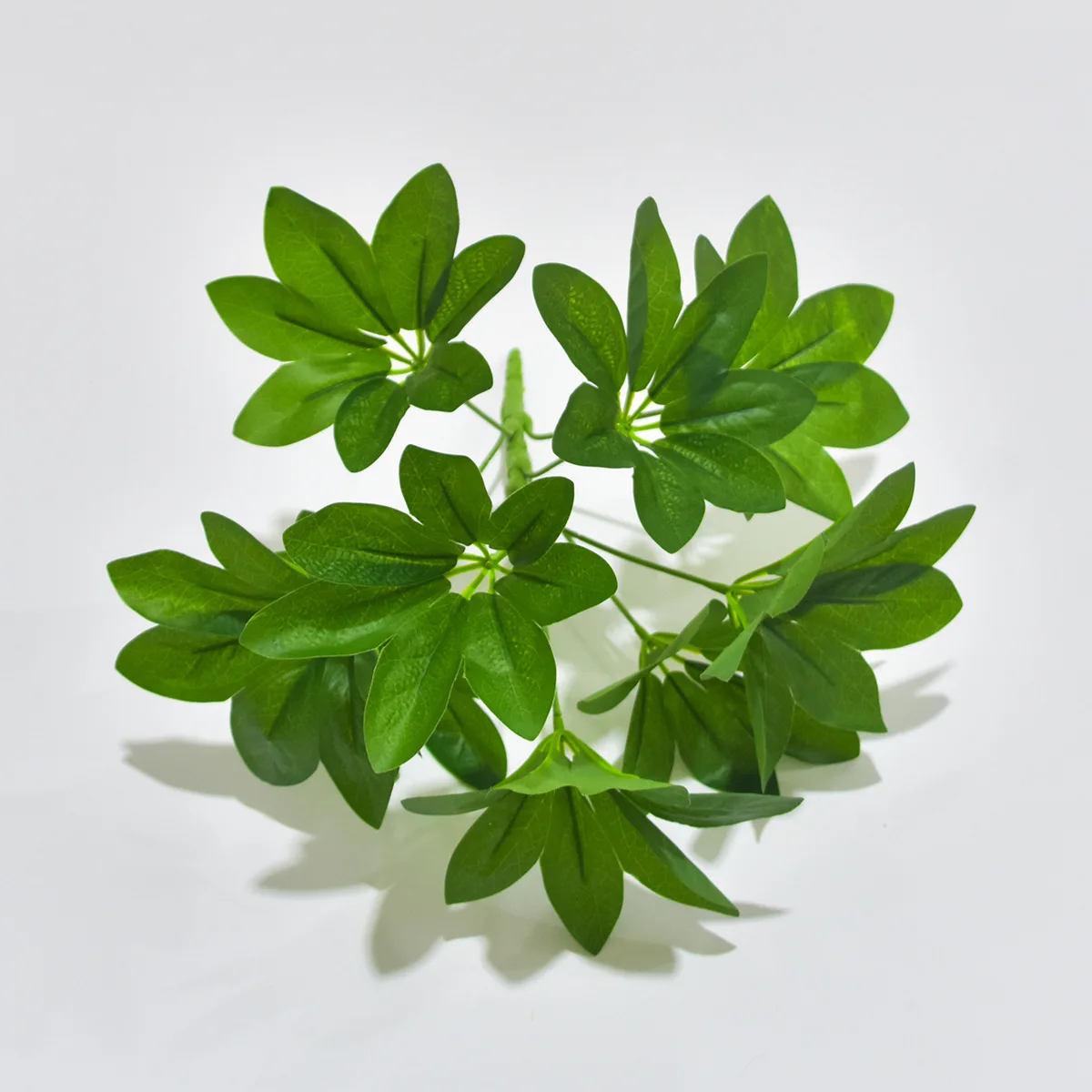 Evergreen Foliage Outdoor Landscaping Decorative Ornamental Wholesale 9 Heads Schefflera Octophylla Artificial Plants Leaves