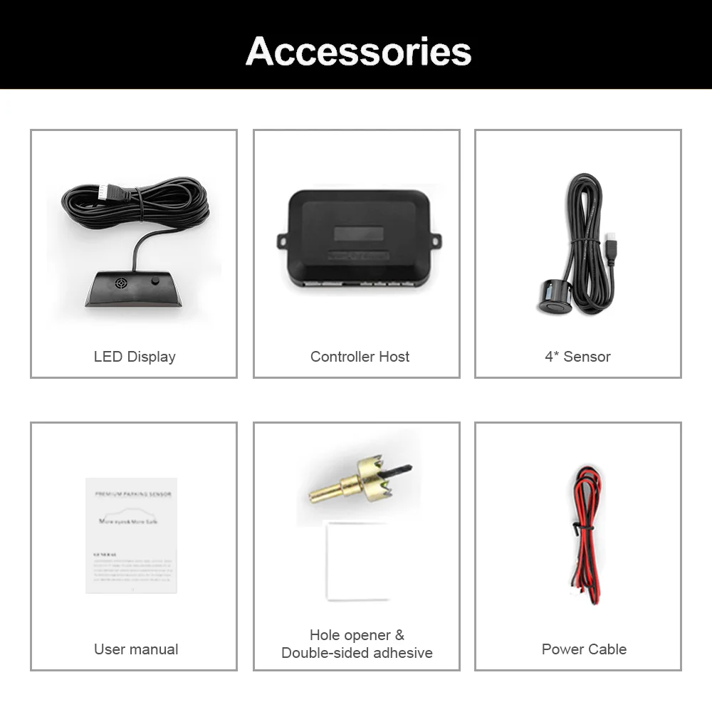Parking lot sensor work automatically 4 sensors LED display parking sensor system