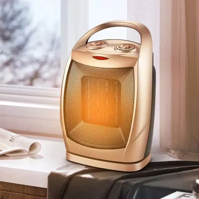 Portable Electric Space Heater with Thermostat, 1500W/750W Safe and Quiet Ceramic Heater Fan for Indoor Office Desk Use PTC-905