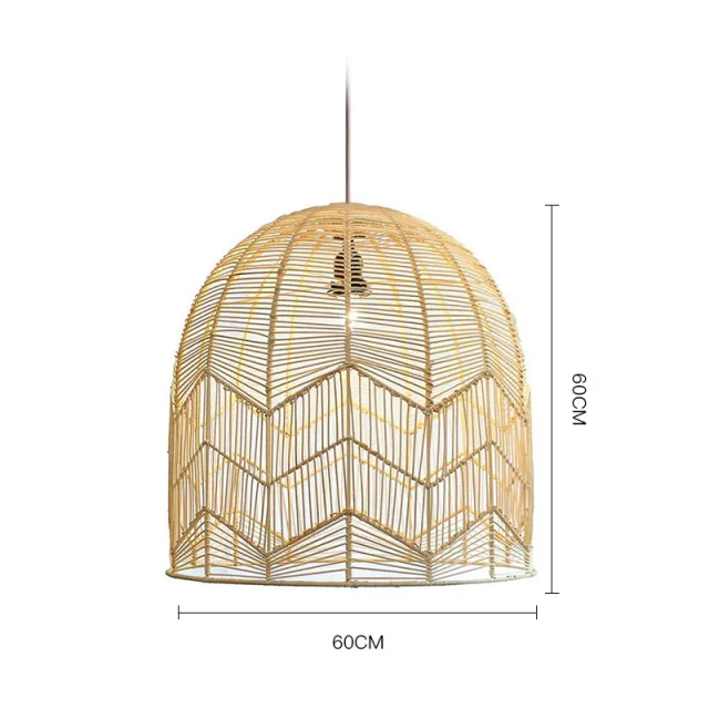 Postmodern handcraft hotel oversize rattan chandelier pendant light