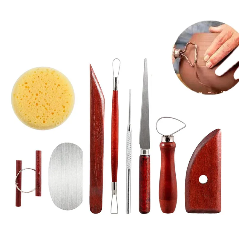 quality 9pcs  pottery clay trimming sculpting tools set