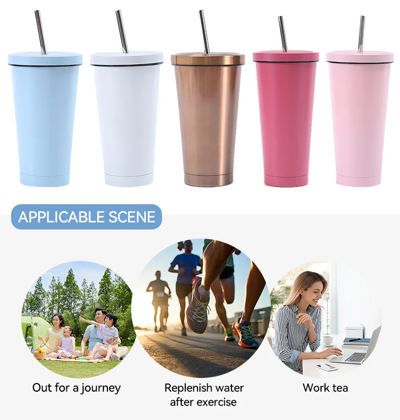 Customized logo 20 oz Tumbler Travel Double Wall Stainless Steel Coffee Cups 20oz Tumbler with Lids and Straws