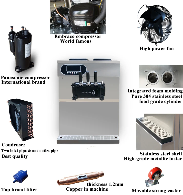 2+1mixed Flavors Frozen Yogurt Machine For Cold Drink Shops Commercial