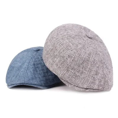Manufacture Price Outdoor Unisex Cotton Mix Linen Flat Ivy Hats Newsboy Cap