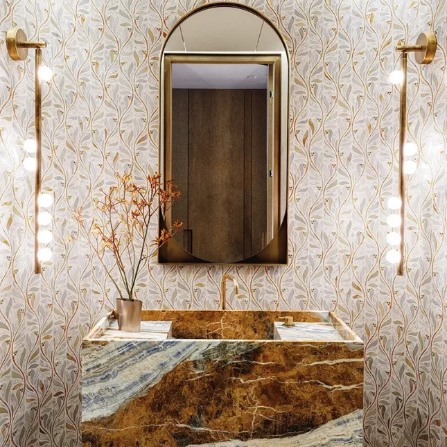 Custom Chinese poetry pattern design sense natural stone marble Mosaic Murano glass decoration natural stone art Mosaic tile