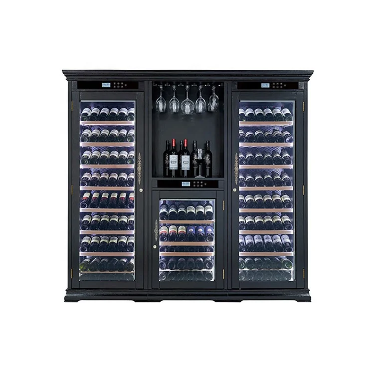 
300 бутылки современный бок стоьте вверх стены винный холодильник охладитель холодильник для бара 