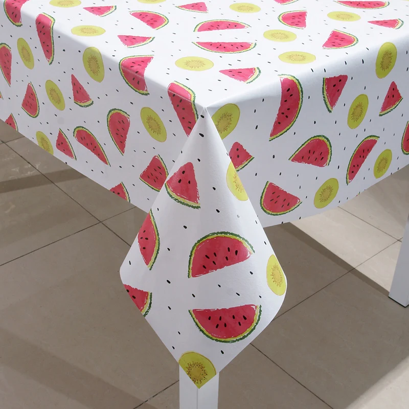 High quality waterproof dinning table cover tablecloths printed matte texture pvc tablecloth