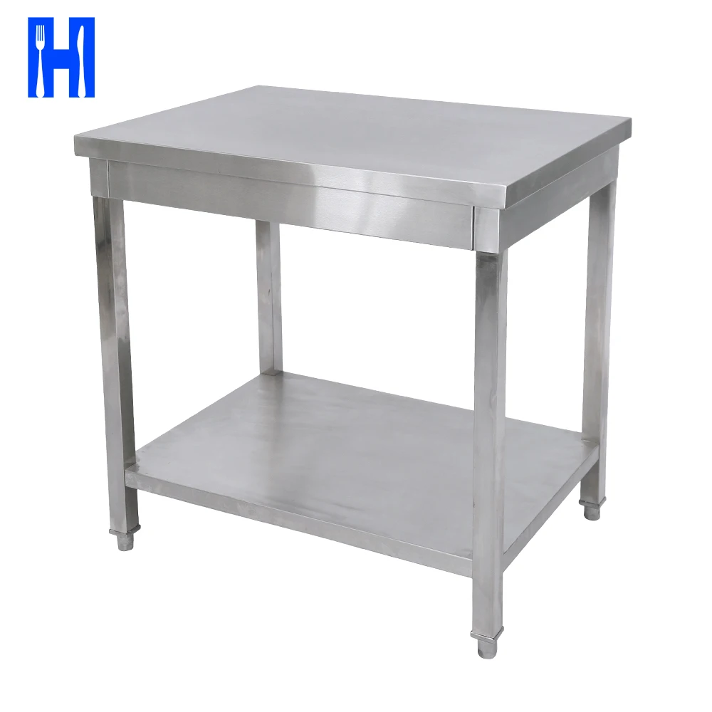 Heavybao Knocked-down Lab Kitchen Worktable Stainless Steel Square Tube Folding Work Table