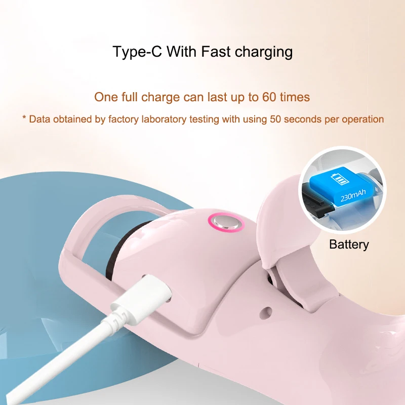 Makeup Tools USB Rechargeable Electric Mini Heating Pink Curler Eyelash Heated Eyelash Curler