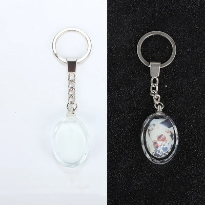 Wholesale Sublimation Blank Crystal Keychains Custom Logo Crystal Glass Keychain