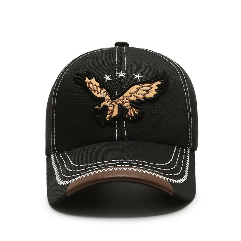 Best selling design eagle embroidered baseball cap  custom logo hat vintage baseball cap