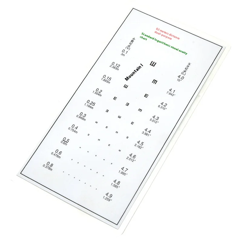 Near-Use Vision Chart Card for Ophthalmology Detection of Myopia and Far Vision Presbyopia Glasses Accessories