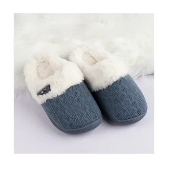 The most popular customizable simple plush slippers winter warmth thickening ladies slippers