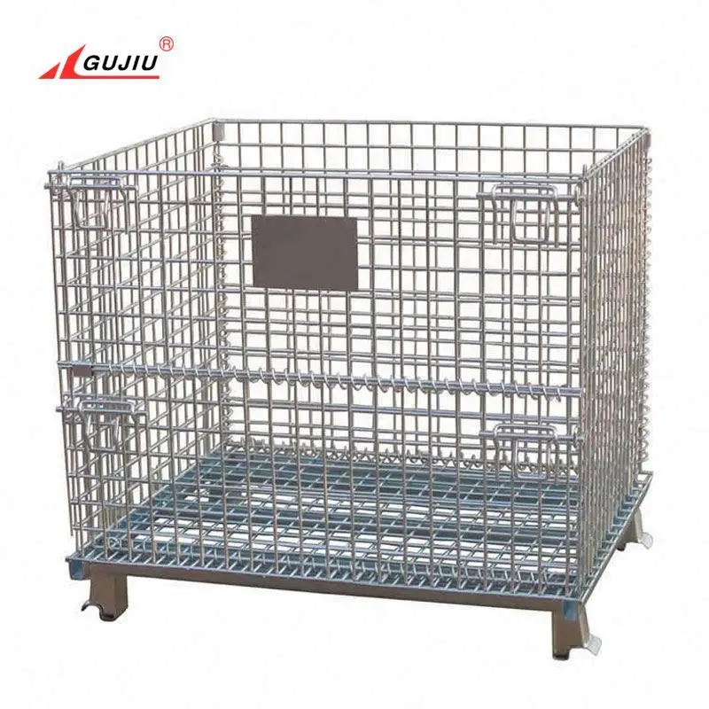Detachable Steel Galvanized Mesh Transport Boxes Nestainer Argo Roll Container Industrial Storage Metal Containers