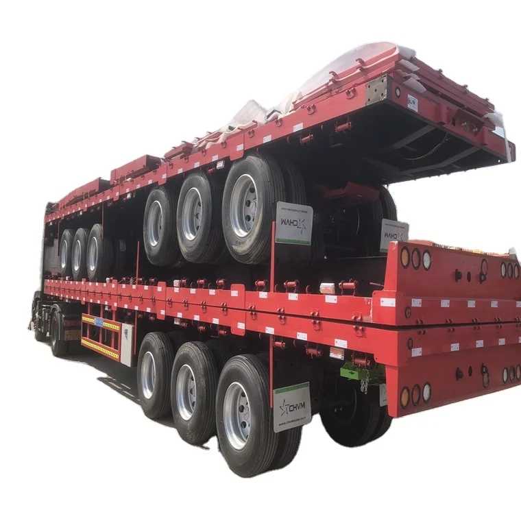 Контейнер 40 футов грузовик с плоской платформой трейлер изготовлен в Китае 3 4 оси бортовой полуприцеп для продажи