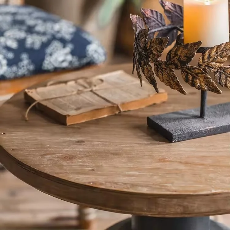 Essent Farmhouse Style Wooden Center Table Living Room Antique Furniture Vintage Rustic Coffee Table For Home Coffee Table