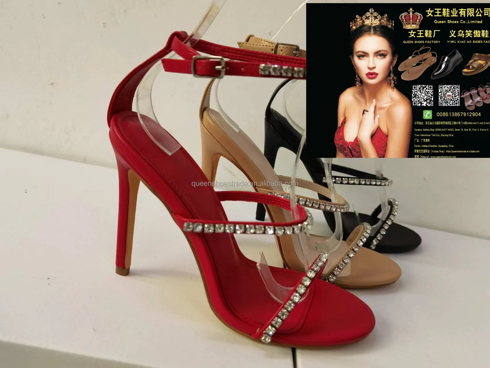 Ladies High Heel Shoes Party Wedding Rhinestone Heels Heeled Sandals for Women