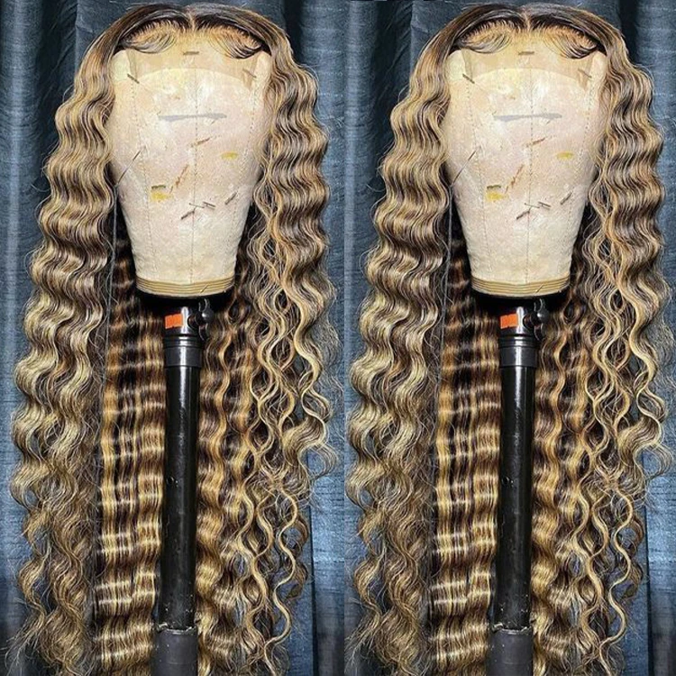 cheap china Raw virgin human hair wigs ombre lace frontal wig,highlight 13x4 13x6 hd lace frontal wig pre plucked