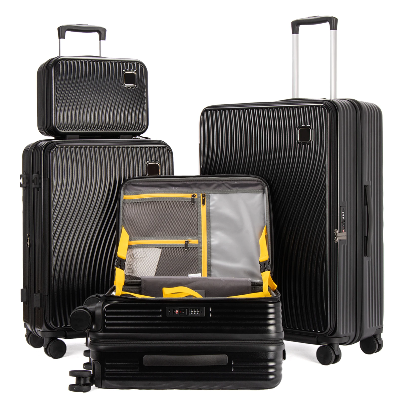 2024 Exclusive Designer Custom Logo PC Carry on Luggage 4 pcs Trolley Travel Suitcases Sets