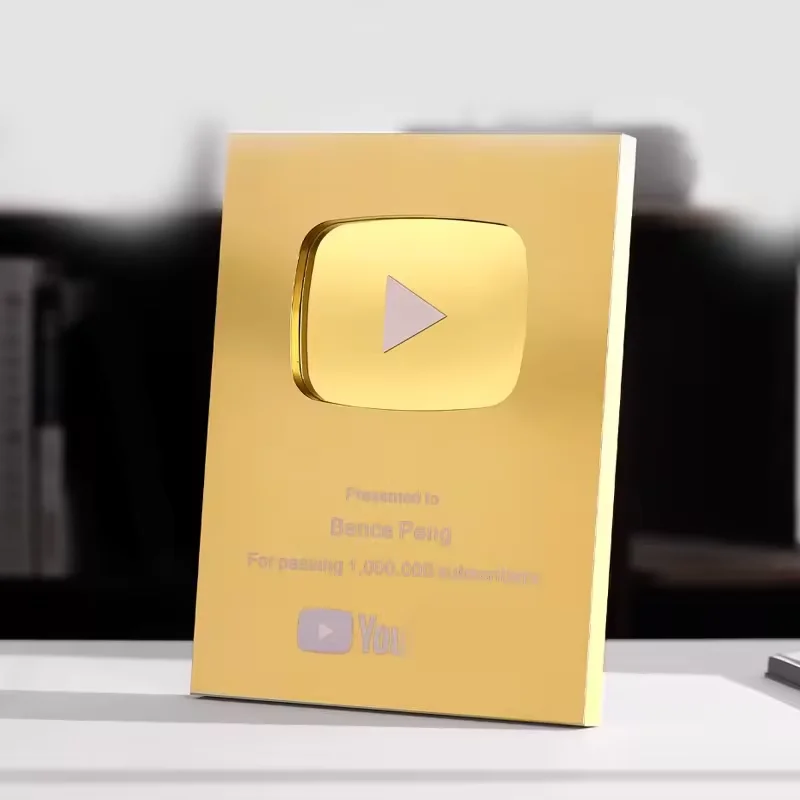 2024 на заказ новые гравировальные пластины призы золотые и серебряные youtube таблички trophee сплав honor shield алмазные play button награда