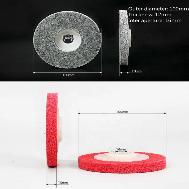 100mm Nylon Fiber Wheel Non Woven Abrasive Disc 4Inch Grinding Polishing Pad for Metals Ceramics Marble Wood Crafts