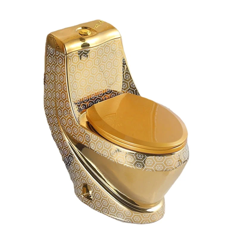Royal vintage golden plated color bathroom sanitary ware luxury toilet bowl and pedestal wash basin sink ceramic gold toilet set