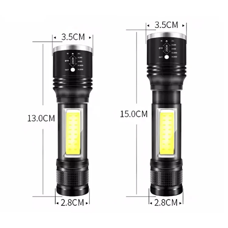 New Design Multipurpose Aluminum lithium Battery  T6 LED Strong Light Torch Light With Telescopic Zoom