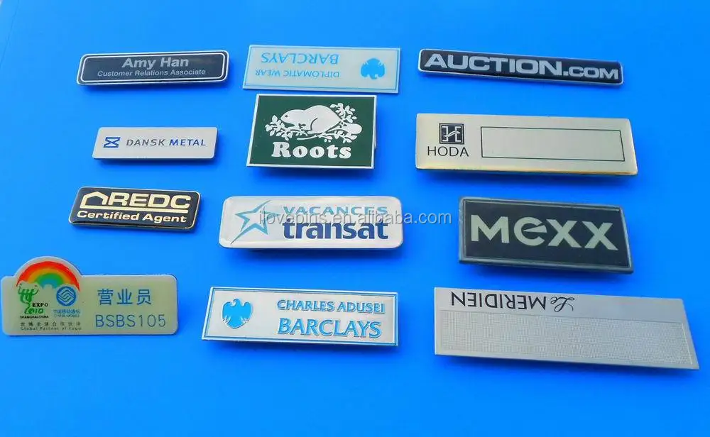 Wholesale blank name plates ID Nameplate Silver Gold brass Alloy Name Tag 60mm