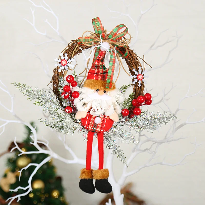 Wholesale Christmas garland Pine Cones berry Christmas Wreath for Front Door