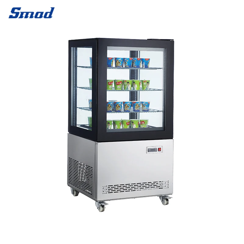 Smad Supermarket Bakery Display Commercial Coke/Beverage 4 Side Glass Showcase