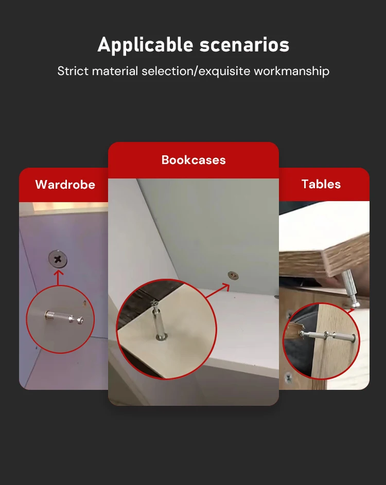Ex Factory Price 3 In 1 Invisible Minifix Connecting Bolt Zinc Plated Furniture Connector 20MM