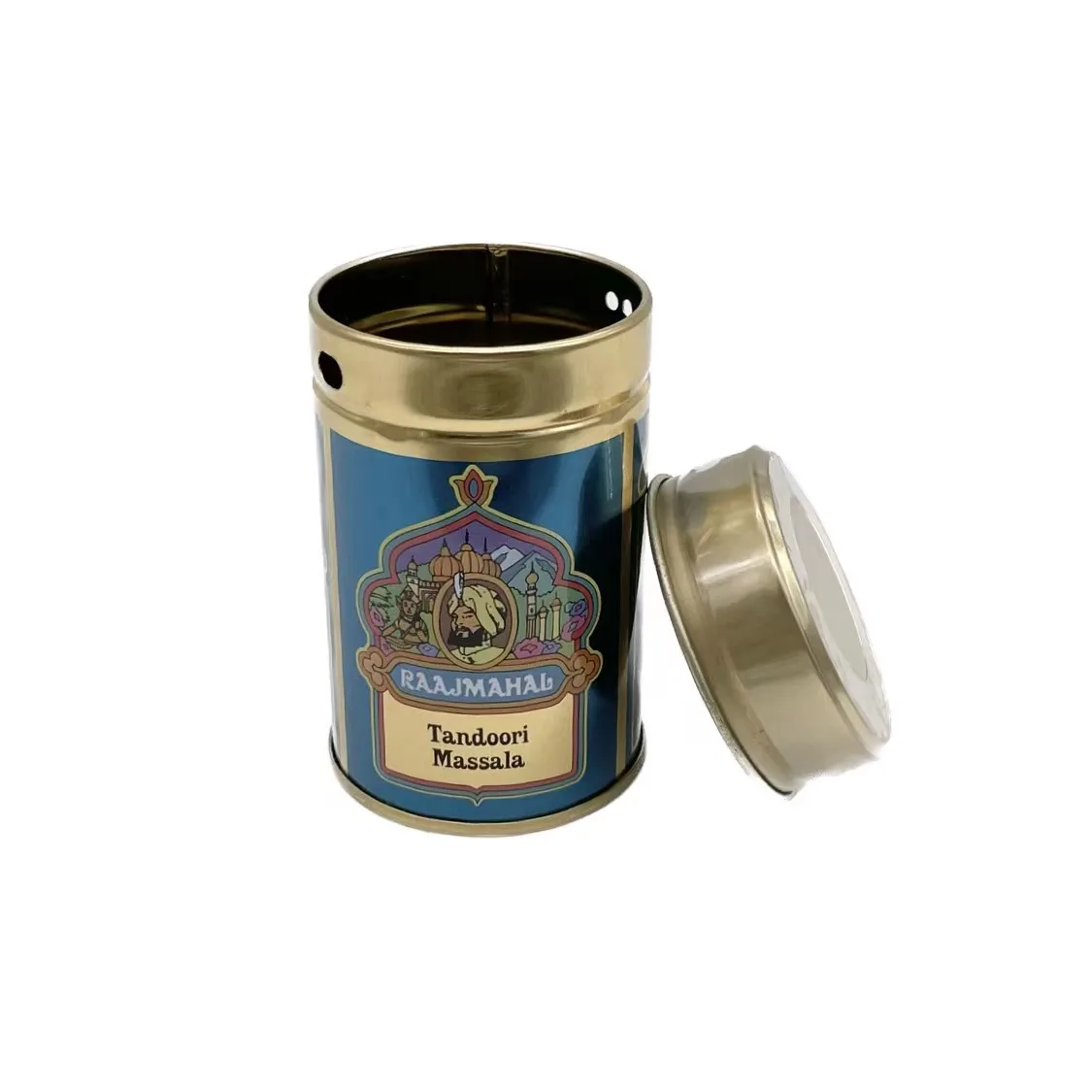 Round Tin Spice Tank Seasoning Storage Container Small Tin Can for Salt Pepper Kitchen Use