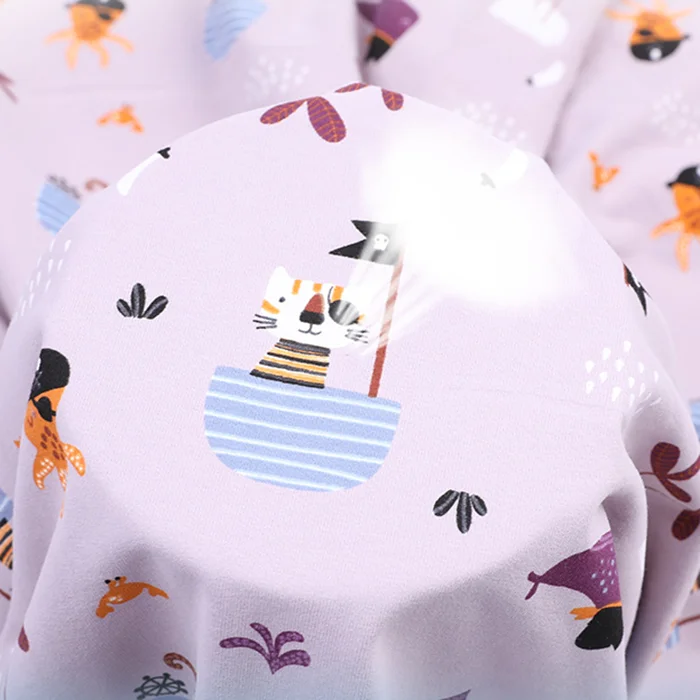  Wholesale Cheap Double Sided Cotton Lycra Knit Fabric Custom Digital Printed For Shirt And Baby